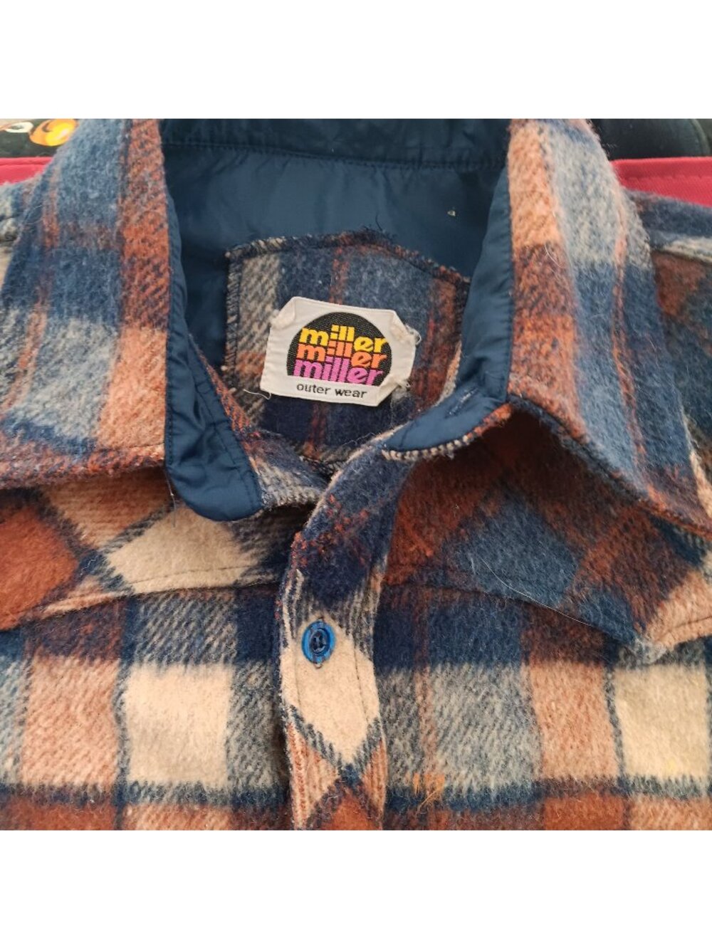 Large Vintage Flannel Western Shirt Jacket Miller Cowboy Plaid 1980's Thick indy